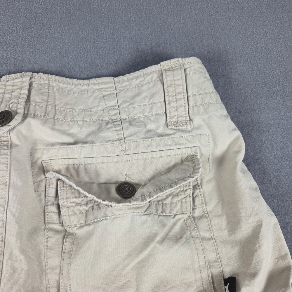 Hurley Cargo Shorts Mens 32 Khaki Good 100% Cotton Utility Multi-Pocket - Picture 8 of 13